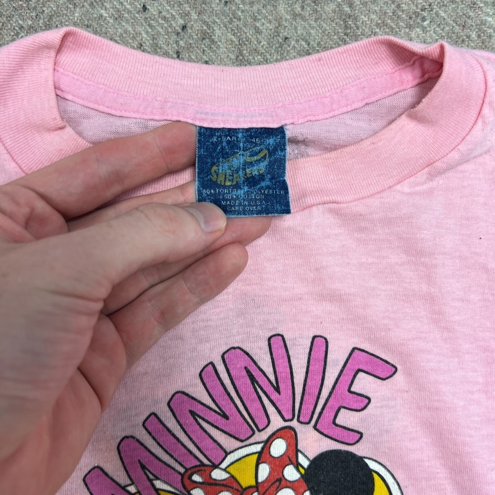 Vintage Minnie Mouse Shirt Mens Medium Pink 1980s Walt Disney - Picture 5 of 10